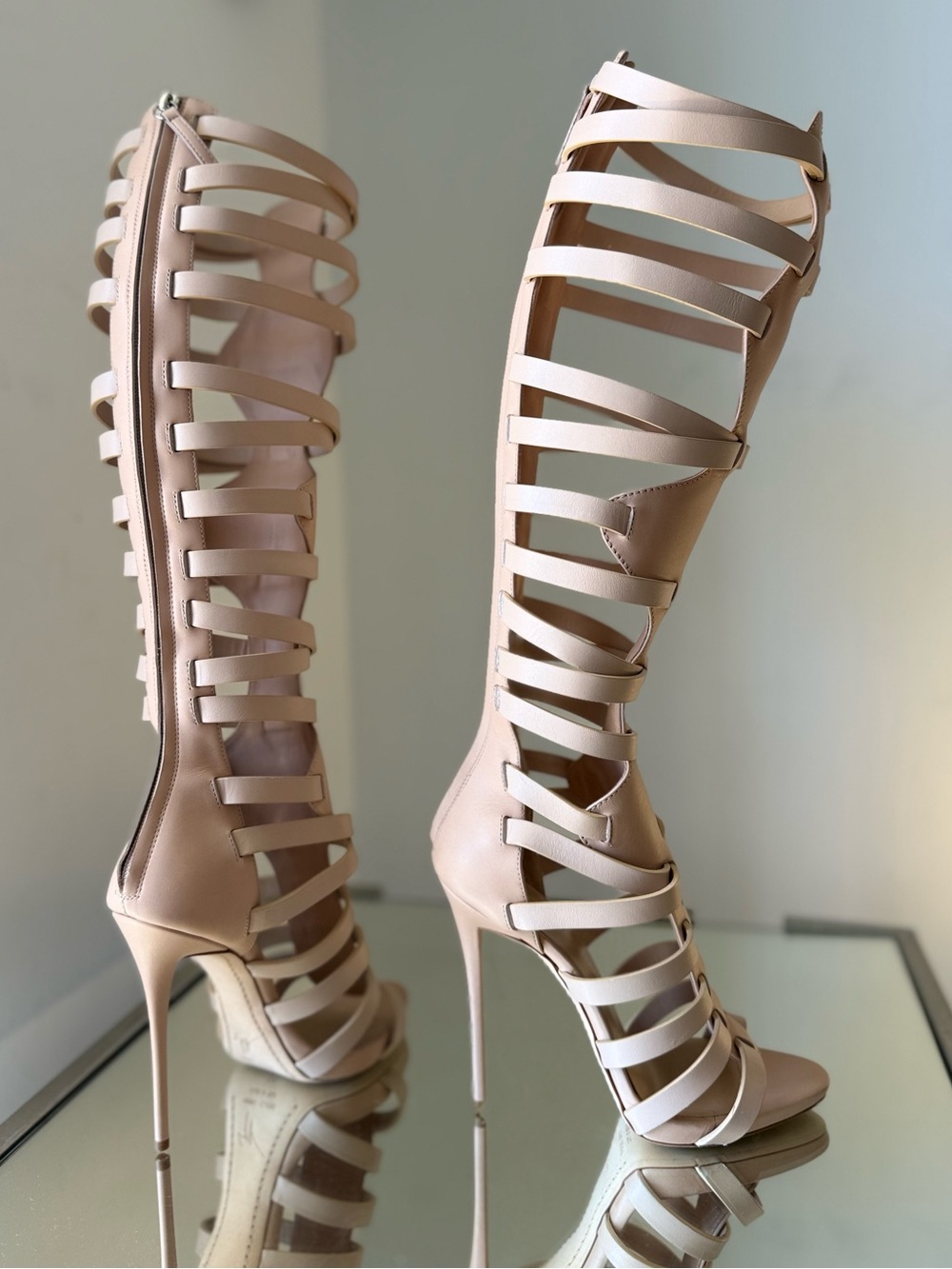 New Giuseppe Zanotti High-Heel Caged Knee Sandals, $2,295 38